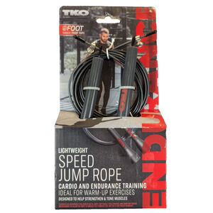 TKO Speed Jump Rope 9 Foot Tangle-Proof Cardio Endurance Training Gear Black